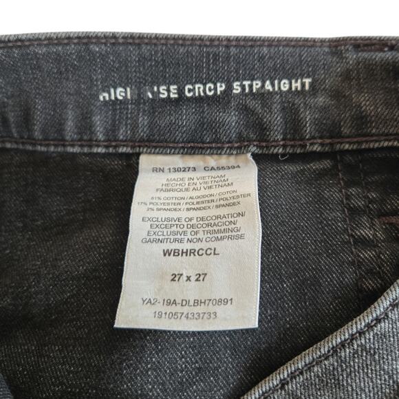 Wrangler | Grey-High Rise-Crop- Straight-Carpenter Jeans| Size 30 inches (27x27) - Picture 4 of 10